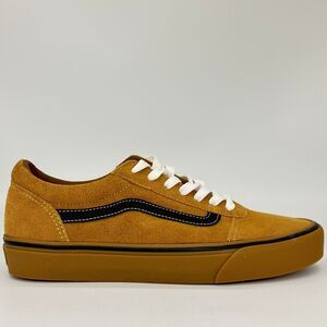 New VANS Ward Sneakers Mens 8.5 Brown Black Gold Suede Mesh Gum Sole VN0A5HTSCL6